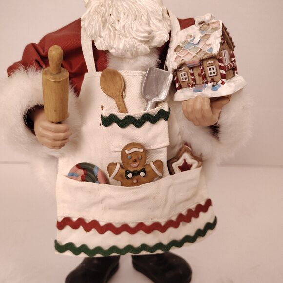 Vintage Chef Baker Santa Figurine 11” Gingerbread House Christmas Decor - Picture 4 of 10
